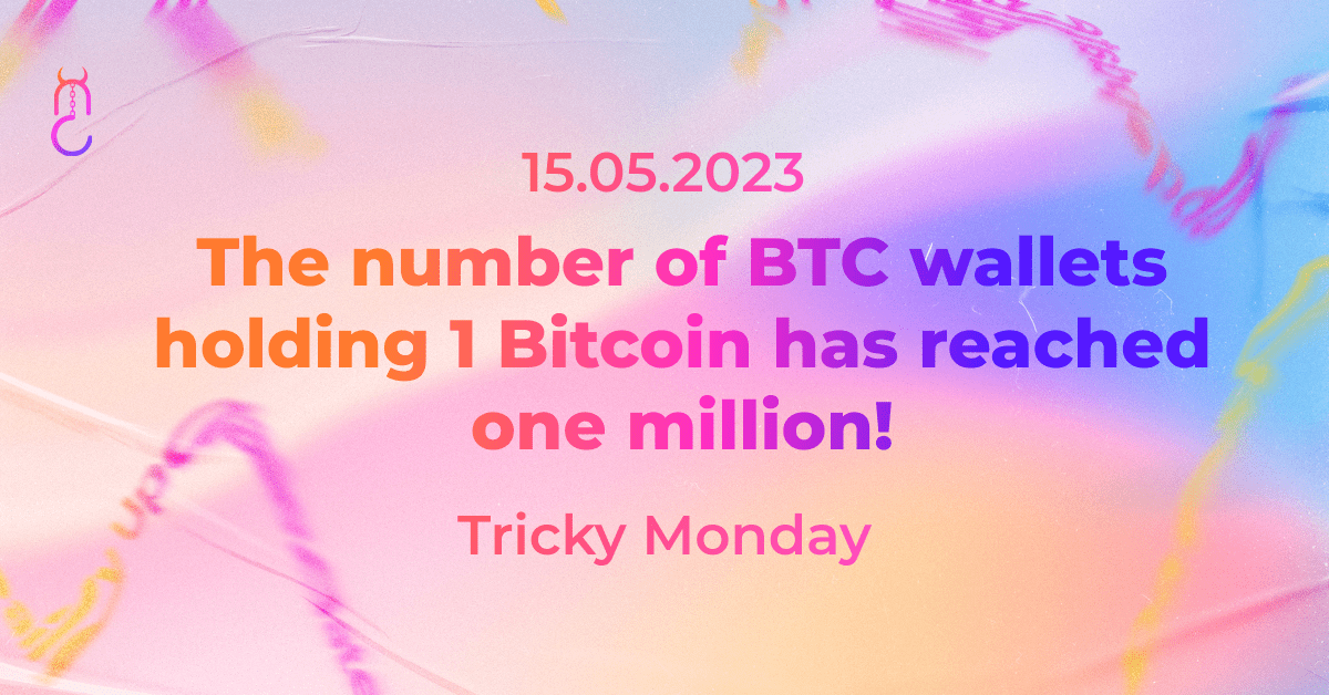 The number of BTC wallets holding 1 Bitcoin has reached one million!