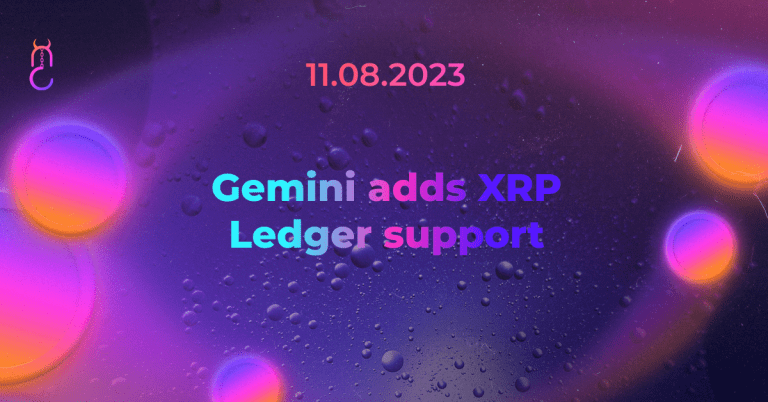 Gemini adds XRP Ledger support